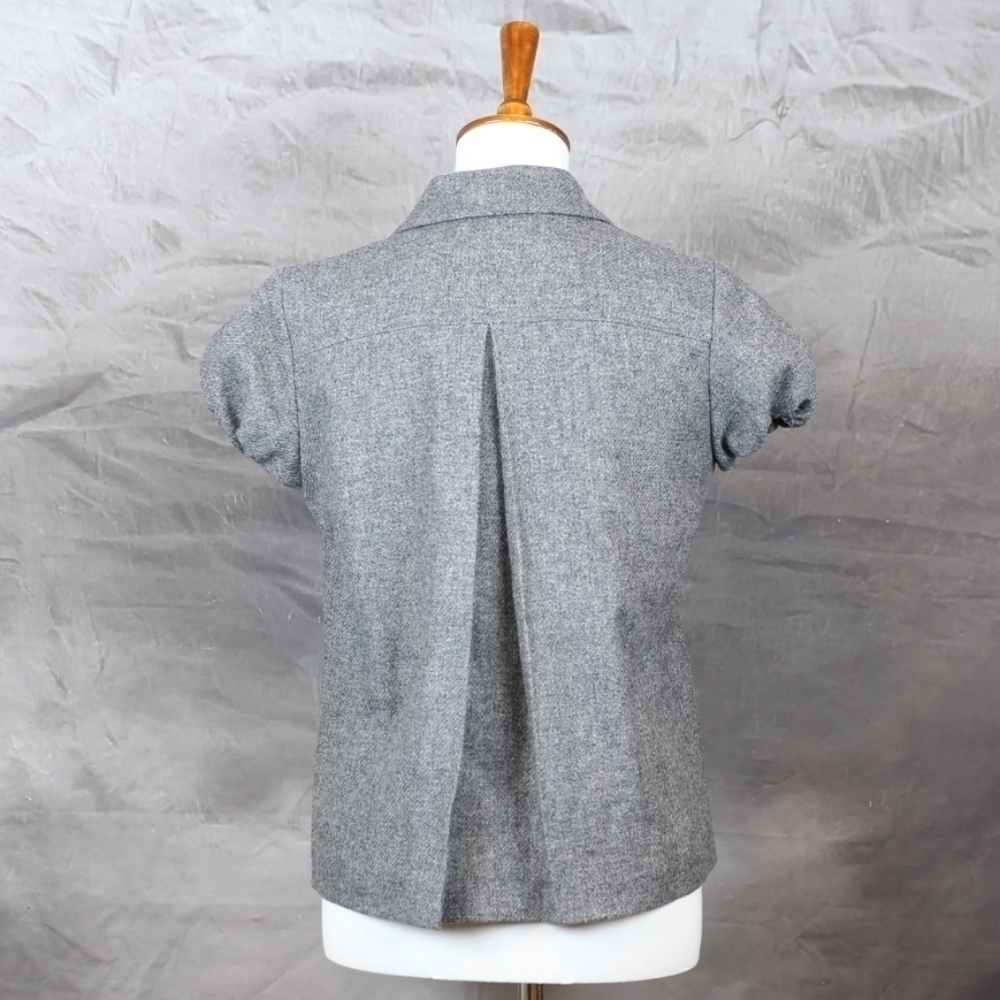 Moschino gray virgin wool short sleeve blazer 4 - Picture 2 of 3